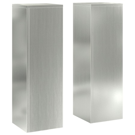 Soportes para Plantas de Exterior Pilares 2 pcs 24x24x75 cm Acero Galvanizado de , Soportes para macetas - Ref: Foro24-865825...