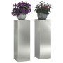 Soportes para Plantas de Exterior Pilares 2 pcs 24x24x75 cm Acero Galvanizado de , Soportes para macetas - Ref: Foro24-865825...