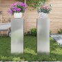 Soportes para Plantas de Exterior Pilares 2 pcs 24x24x75 cm Acero Galvanizado de , Soportes para macetas - Ref: Foro24-865825...