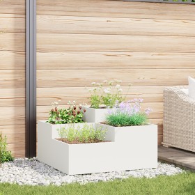 Macetero de jardín 80x80x48 cm Acero Blanco de , Maceteros y jardineras - Ref: Foro24-865842, Precio: 121,73 €, Descuento: -5%%