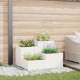 Macetero de jardín 100x100x60 cm Acero Blanco de , Maceteros y jardineras - Ref: Foro24-865863, Precio: 167,62 €, Descuento: %