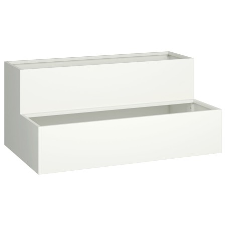 Macetero de 2 Niveles 100x60x45 cm Blanco de Acero de , Maceteros y jardineras - Ref: Foro24-865870, Precio: 105,74 €, Descue...
