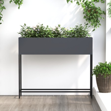 Jardinera Elevada 100x26x82 cm Acero Antracita de , Maceteros y jardineras - Ref: Foro24-865878, Precio: 91,32 €, Descuento: ...