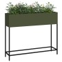 Jardinera Elevada 100x26x82 cm Verde Oliva Acero de , Maceteros y jardineras - Ref: Foro24-865879, Precio: 103,84 €, Descuent...