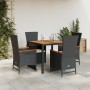 Set de muebles jardín 5 pzas con cojines ratán sintético negro en Conjuntos de jardín | Comprar online en Foru.es