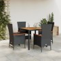 Set de muebles jardín 5 pzas con cojines ratán sintético negro en Conjuntos de jardín | Comprar online en Foru.es