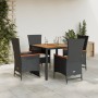 Set de muebles jardín 5 pzas con cojines ratán sintético negro en Conjuntos de jardín | Comprar online en Foru.es