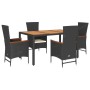 Set de muebles jardín 5 pzas con cojines ratán sintético negro en Conjuntos de jardín | Comprar online en Foru.es
