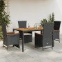 Set de muebles jardín 5 pzas con cojines ratán sintético negro en Conjuntos de jardín | Comprar online en Foru.es