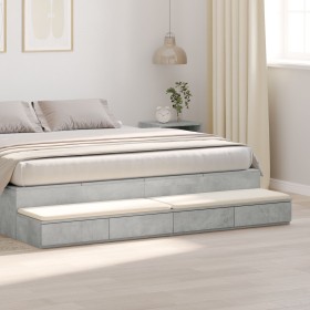 Cajones de Cama Gris Concreto 200x36,5x16,5 cm Madera Engineered de , Mesitas de noche - Ref: Foro24-866918, Precio: 102,44 €...