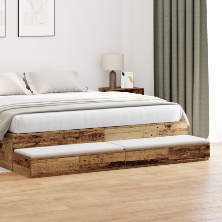 Cajones para Cama  Madera Vieja 200x36,5x16,5 cm Madera de Ingeniero | Foro24.es | Tu tienda online para hogar, jardín y más Foro24.es