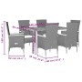 Set de comedor de jardín 7 pzas y cojines ratán sintético negro en Conjuntos de jardín | Comprar online en Foru.es