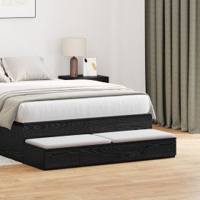 Cajones para Cama Negros 120x36.5x16.5 cm Madera Elaborada de , Mesitas de noche - Ref: Foro24-866940, Precio: 86,32 €, Descu...