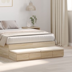 VidaXL Cajones para Cama Roble Sonoma 120x36.5x16.5 cm Madera Compensada de , Mesitas de noche - Ref: Foro24-866941, Precio: ...