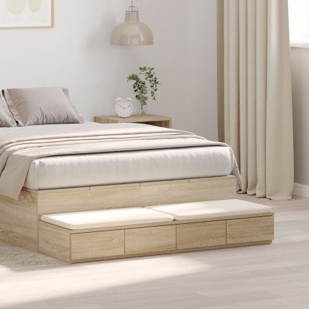 VidaXL Cajones para Cama Roble Sonoma 120x36.5x16.5 cm Madera Compensada de , Mesitas de noche - Ref: Foro24-866941, Precio: ...
