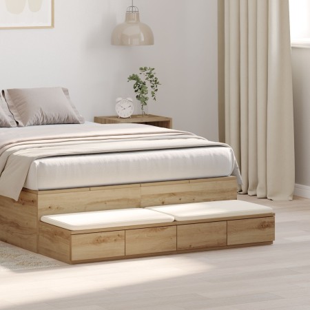 Cajones de cama  Roble Artisan 120x36,5x16,5 cm Madera elaborada | Foro24.es | Tu tienda online para hogar, jardín y más Foro24.es