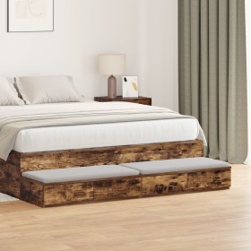 Mesas de Noche Roble Ahumado Madera de Roble Macizo de , Mesitas de noche - Ref: Foro24-866951, Precio: 86,20 €, Descuento: -5%%