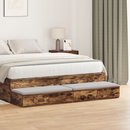 Mesas de Noche Roble Ahumado Madera de Roble Macizo de , Mesitas de noche - Ref: Foro24-866951, Precio: 86,20 €, Descuento: -5%%