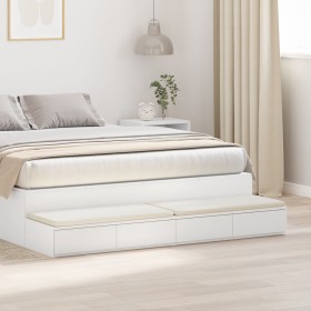 Mesas de Noche Blanca Madera de Calidad 150 x 36.5 x 16.5 cm de , Mesitas de noche - Ref: Foro24-866955, Precio: 91,26 €, Des...