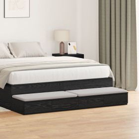 Mesas de Noche Roble Negro Madera 150 x 36.5 x 16.5 cm de , Mesitas de noche - Ref: Foro24-866956, Precio: 93,91 €, Descuento...
