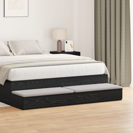 Mesas de Noche Roble Negro Madera 150 x 36.5 x 16.5 cm de , Mesitas de noche - Ref: Foro24-866956, Precio: 93,91 €, Descuento...