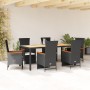 Set de comedor de jardín 7 pzas y cojines ratán sintético negro en Conjuntos de jardín | Comprar online en Foru.es