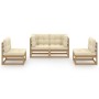 Juego de muebles de jardín 4 pzas y cojines madera pino maciza de vidaXL, Conjuntos de jardín - Ref: Foro24-3076432, Precio: ...
