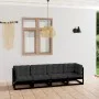 4-Sitzer-Gartensofa mit Kissen aus massivem Kiefernholz von vidaXL, Outdoor-Sofas - Ref: Foro24-3076413, Preis: 444,29 €, Rab...