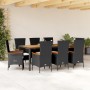 Set de comedor de jardín 9 pzas y cojines ratán sintético negro en Conjuntos de jardín | Comprar online en Foru.es