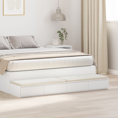 Cajones para cama en blanco, 135x36,5x16,5 cm, de madera de ingeniería de , Mesitas de noche - Ref: Foro24-866987, Precio: 82...