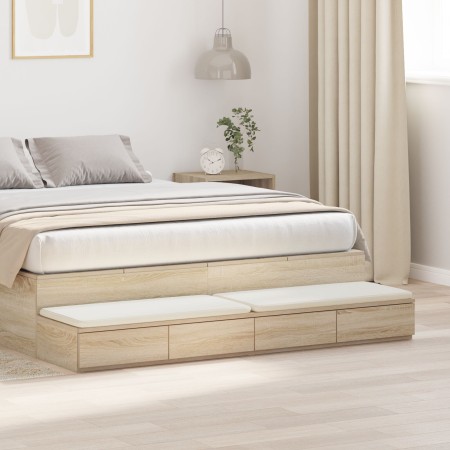 Cajones de cama  Roble Sonoma 135x36,5x16,5 cm Madera Elaborada | Foro24.es | Tu tienda online para hogar, jardín y más Foro24.es