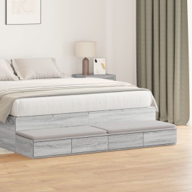 Cajones para cama Gris Sonoma 135x36,5x16,5 cm Madera Derivada de , Mesitas de noche - Ref: Foro24-866992, Precio: 86,43 €, D...