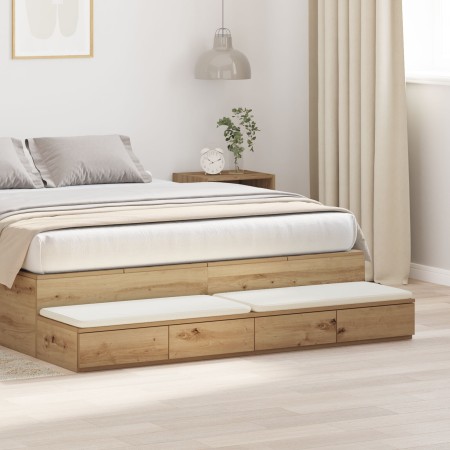 Cajones de Cama  en Roble Artesanal 135x36,5x16,5 cm de Madera de Ingeniería | Foro24.es | Tu tienda online para hogar, jardín y más Foro24.es