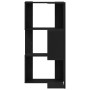 Estantería Esquinera de 3 Niveles Color Roble Negro 50x50x102 cm Madera Ingenierizada de , Librerías y estanterías - Ref: For...