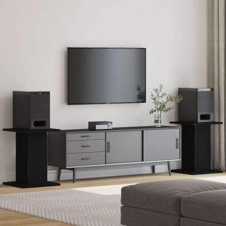 Soportes para altavoces 2 pcs Negro Roble 30x30x40 cm Madera de ingeniería de , Soportes para altavoces - Ref: Foro24-868054,...