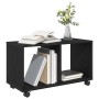 Mesa Auxiliar con Ruedas de Roble Negro 72x33x42,5 cm de Madera Contrachapada de , Mesas auxiliares - Ref: Foro24-868061, Pre...