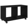 Mesa Auxiliar con Ruedas de Roble Negro 72x33x42,5 cm de Madera Contrachapada de , Mesas auxiliares - Ref: Foro24-868061, Pre...