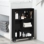 Carro de almacenamiento estrecho de roble negro 48x13x68 cm de madera elaborada de , Librerías y estanterías - Ref: Foro24-86...