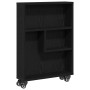 Carro de almacenamiento estrecho de roble negro 48x13x68 cm de madera elaborada de , Librerías y estanterías - Ref: Foro24-86...