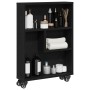 Carro de almacenamiento estrecho de roble negro 48x13x68 cm de madera elaborada de , Librerías y estanterías - Ref: Foro24-86...