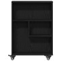 Carro de almacenamiento estrecho de roble negro 48x13x68 cm de madera elaborada de , Librerías y estanterías - Ref: Foro24-86...