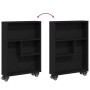 Carro de almacenamiento estrecho de roble negro 48x13x68 cm de madera elaborada de , Librerías y estanterías - Ref: Foro24-86...