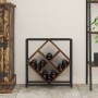 Botelleros Roble ahumado Marco de metal y estantes de madera de , Botelleros - Ref: Foro24-868221, Precio: 39,62 €, Descuento: %