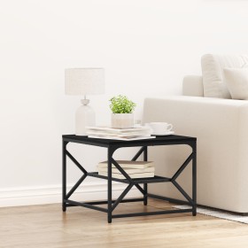 Mesa de café de roble negro con estante, 51x50x40 cm, hecha de madera elaborada de , Mesas de centro - Ref: Foro24-868225, Pr...