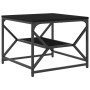 Mesa de café de roble negro con estante, 51x50x40 cm, hecha de madera elaborada de , Mesas de centro - Ref: Foro24-868225, Pr...