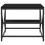 Mesa de café de roble negro con estante, 51x50x40 cm, hecha de madera elaborada de , Mesas de centro - Ref: Foro24-868225, Pr...