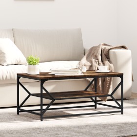 Mesa de Café con Estante Roble Ahumado 90x50x40 cm Madera Engineered de , Mesas de centro - Ref: Foro24-868233, Precio: 59,77...