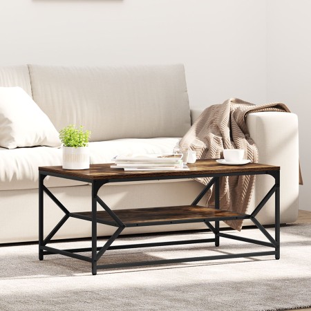 Mesa de Café con Estante Roble Ahumado 90x50x40 cm Madera Engineered de , Mesas de centro - Ref: Foro24-868233, Precio: 59,77...