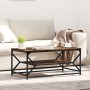 Mesa de Café con Estante Roble Ahumado 90x50x40 cm Madera Engineered de , Mesas de centro - Ref: Foro24-868233, Precio: 59,77...