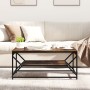 Mesa de Café con Estante Roble Ahumado 90x50x40 cm Madera Engineered de , Mesas de centro - Ref: Foro24-868233, Precio: 59,77...